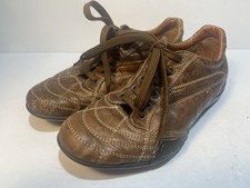 GEOX RESPIRA Men's Symbol Lace Up Leather Shoes Brown Sz 40 US 7.5 EUC