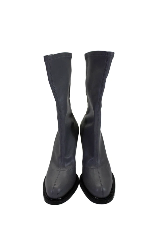 Botas Stella McCartney para mujer sin cordones de aguja veganas de media pantorrilla gris talla 38 Foto 2 de 4