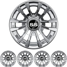 4-Pack Premium 8" Golf Cart Hub Caps, Hubcaps Wheel Rim Covers, 6-Spoke D...