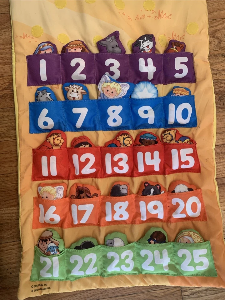 2012 Mattel Fisher Price Fabric Advent Calendar Nativity Christmas Complete - Image 2 of 4