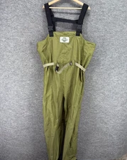 White River Fishing Waders Men L Large Green Belted Pockets