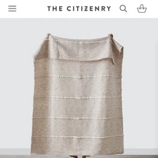 🆕 $279 The Citizenry CONTIGO CHUNKY WOOL THROW Sand 70"L x 50"W