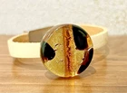 Murano Glass Bracelet Gold Foil Italy Handmade Venetian Art Jewelry Vintage Cute