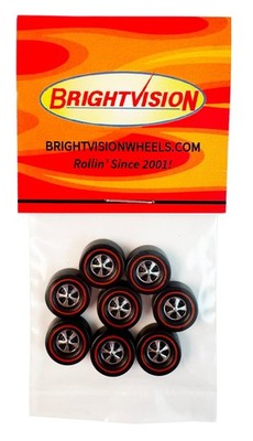 8 Brightvision Redline Wheels - 8 Large Cap Deep Dish Bright Chrome Style