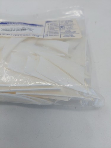 100pk Gateway Feathers 2.25" Left Wing: Shield Fluorescent White 214LSSFW-100 - Picture 3 of 4