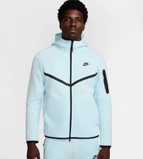 Nike Air Tech Fleece Windrunner Glacier Blue Full Zip Hoodie Men 2XL HV0949-474