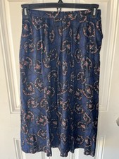 Vintage Country sophisticated By Pendleton Blue Black Printed MIDI Skirt Size 10