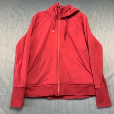 Athleta Women's Hoodie Jogger Set Size L M Red Full Zip Fleece Triumph Outfit