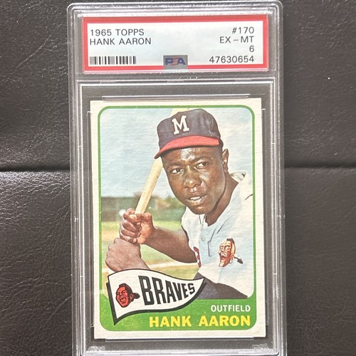 1965 Topps Hank Aaron HOF #170 PSA 6-Nicely Centered! Clean!