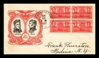 DR JIM STAMPS US COVER NAVY HEROES FDC SCOTT 791 BLOCK LINPRINT STAINED BACK