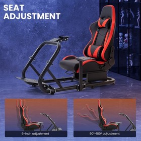 Minneer Racing Simulator Cockpit With Red Seat Fit Logitech G29 G923 Fanatec