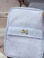 Loveshackfancy yoobi Padded Zipper Sleeve Case Blue Floral Polyester electronic