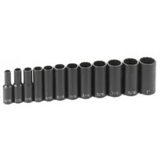 Grey Pneumatic 1202D 12pc 3/8" Drive 12pt Deep Fractional Impact Socket Set