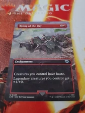 Mtg. Rising of the Day. Borderless. Lord of the Rings. Pack Fresh 