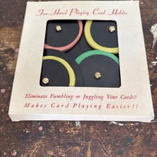 Vintage E-Z Grip Deluxe Playing Card Holder Set 4 Fan Hand Card Holder 5o-60 s
