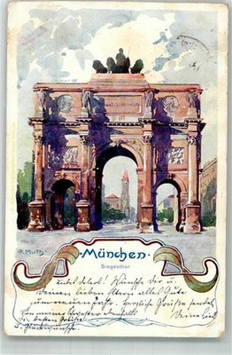 38137612 - 8000 Muenchen Siegestor sign. Muth Muenchen Stadtkreis 1907