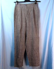 VTG Liz Claiborne NAVY BLUE CHAMBRAY Pleated Dress Pants LINED LINEN BLEND sz 12