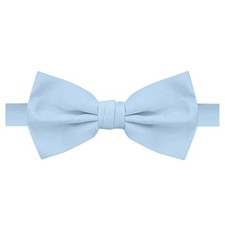 Men's Pretied Banded Adjustable Solid Color Bowtie Sky Blue