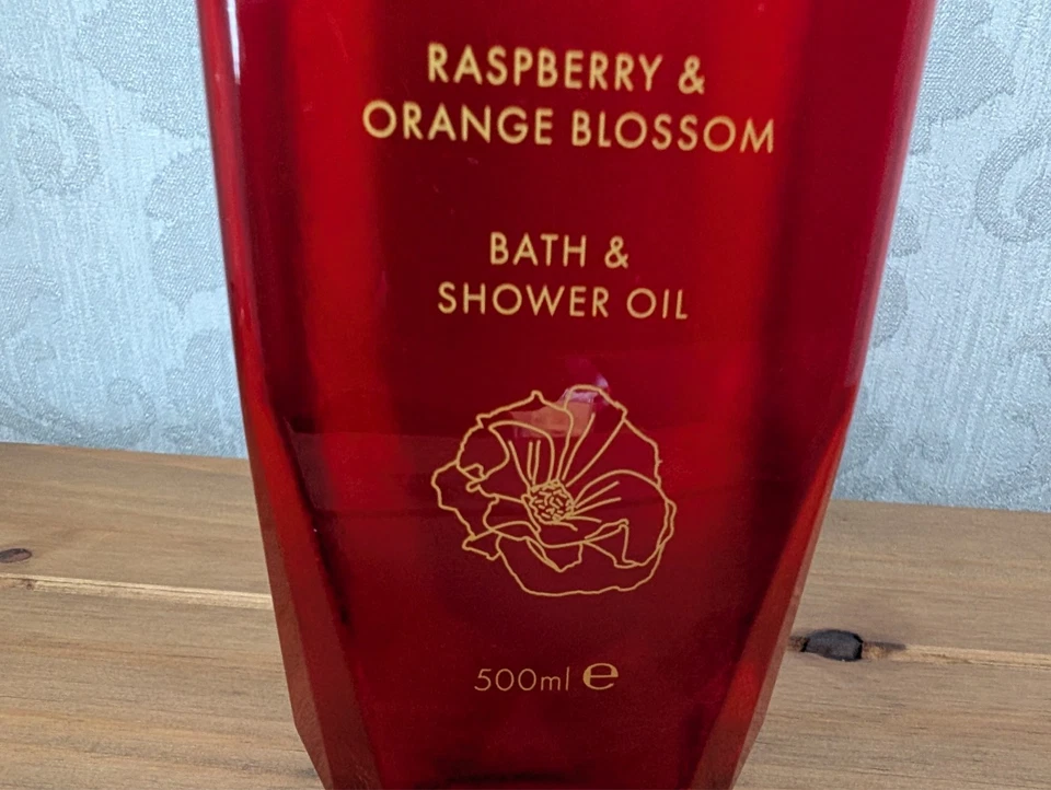 Ted Baker Raspberry & Orange Blossom Shower & Bath Oil 500ml Large -New & Unused - Image 2 of 4
