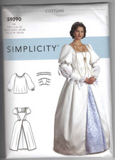 9090 SIMPLICITY - COSTUME: DRESS SKIRT BLOUSE - Sz: 6/8/10/12/14