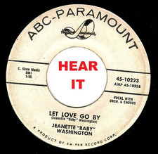 R&B SOUL DANCER - JEANETTE BABY WASHINGTON - LET LOVE GO BY - ABC WLP PROMO VG