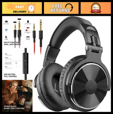 Wired Over Ear Headphones Hi-Res Studio Monitor DJ Stereo 50mm Drivers 1/4" Jack