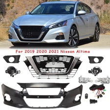 Front Bumper Cover & Grille Assembly Kit For 2019-2022 Nissan Altima w/Fog Light
