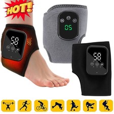 Electric Foot Ankle Massager Brace Pain Relief Vibration Hot Compress Therap
