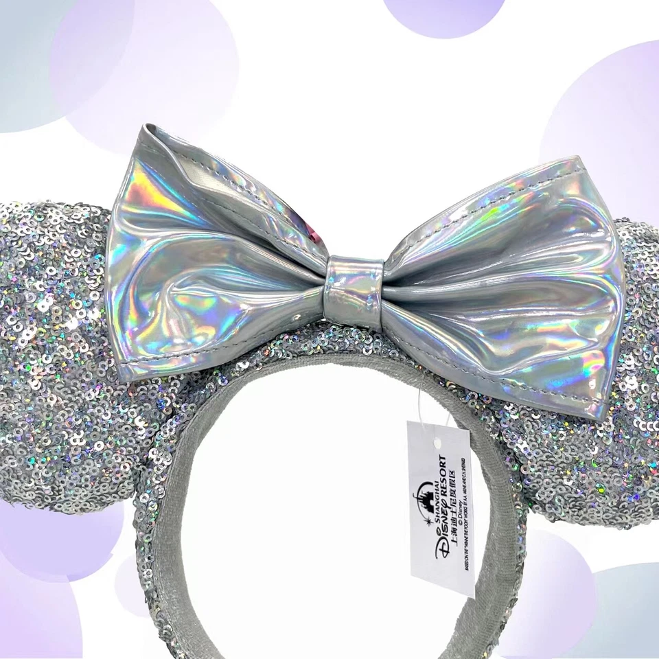 Diadema plateada Resort Magic Mirror 2022 Minnie Ears Cenicienta parques Disney Foto 2 de 4