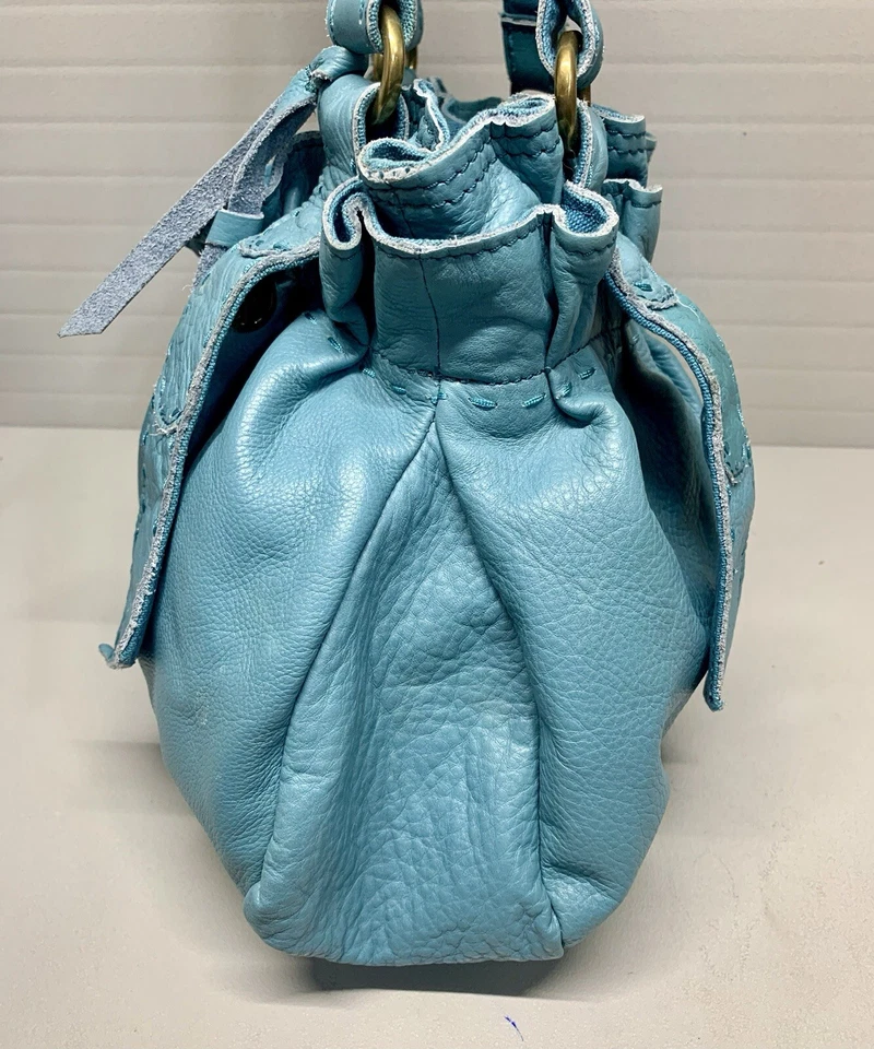 TOTE/HOBO/BOLSO DE MANO Couture LUCKY BRAND cuero de vaca azul verdoso Foto 4 de 4