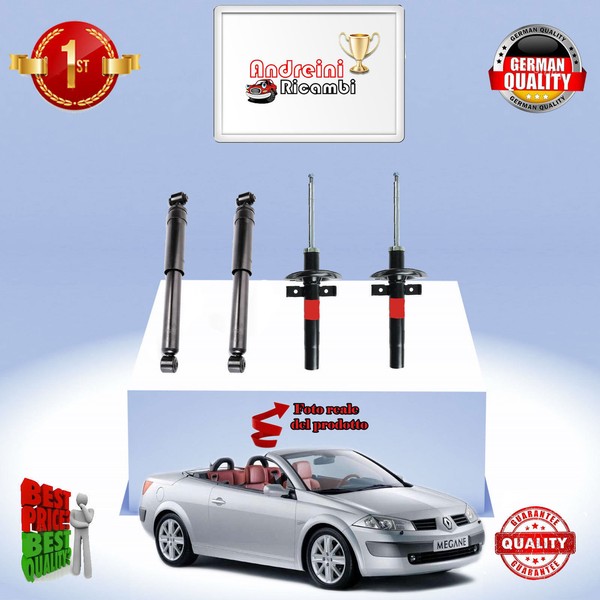 Set 4 StoßDäMpfer Vorderseite + Heck Renault Megane II 1.5 DCI 110KW Von 2007->-image