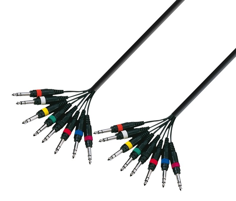 Adam Hall Cavo Multipolare 8 Jack TRS Maschio 5mt Cavo Multipolare Adam Hall K3
