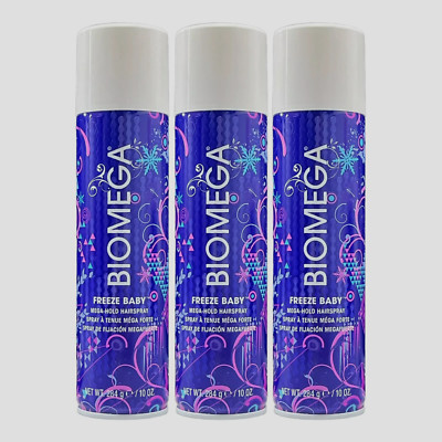 Aquage Biomega Freeze Baby Mega Hold Hairspray 10 Oz (Pack of 3)