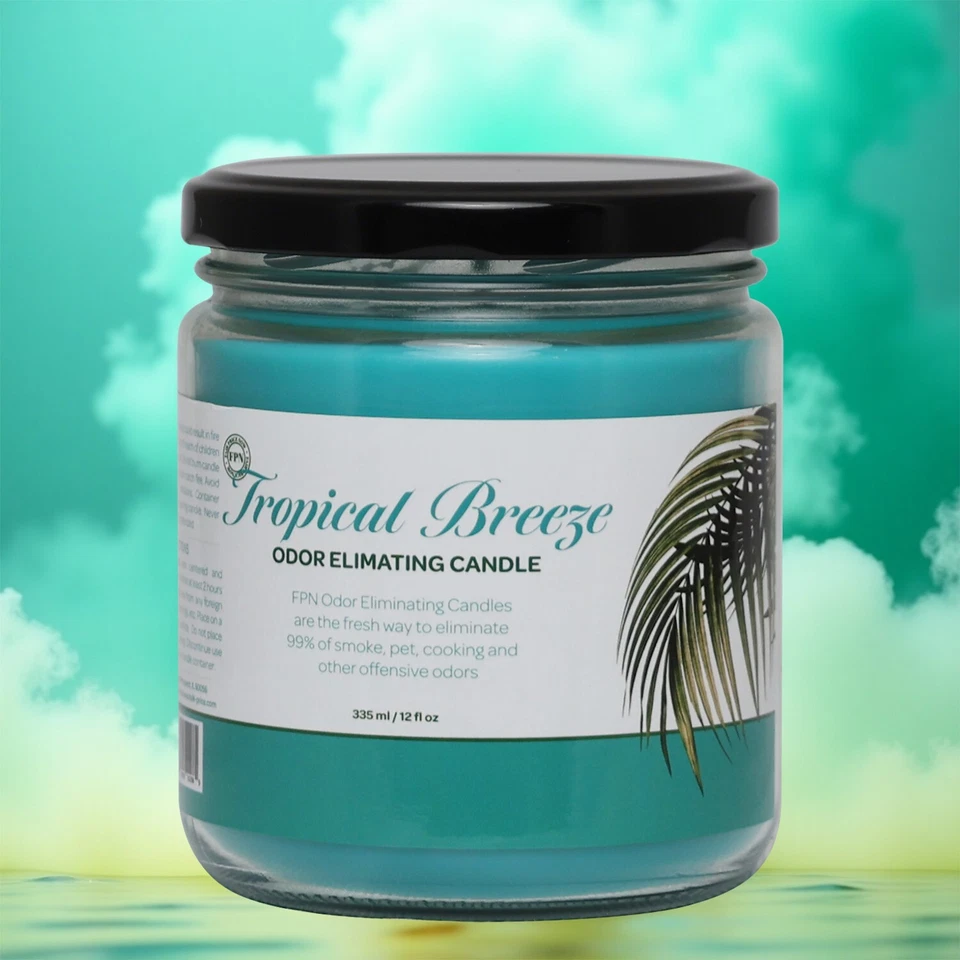 Velas perfumadas FPN brisa tropical humo olor exterminador cera de soja 12 oz x 2 quilates Foto 3 de 4