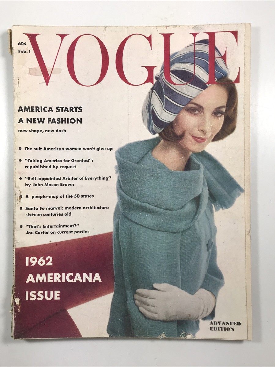 Vogue Magazine February 1, 1962 Fashion Make-up 1960s Wilhelmina