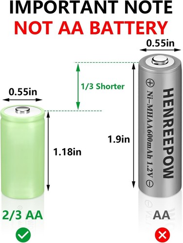 Solar 2/3AA Akkus für Solarleuchten - 300mAh 1,2V - Bild 3 von 4