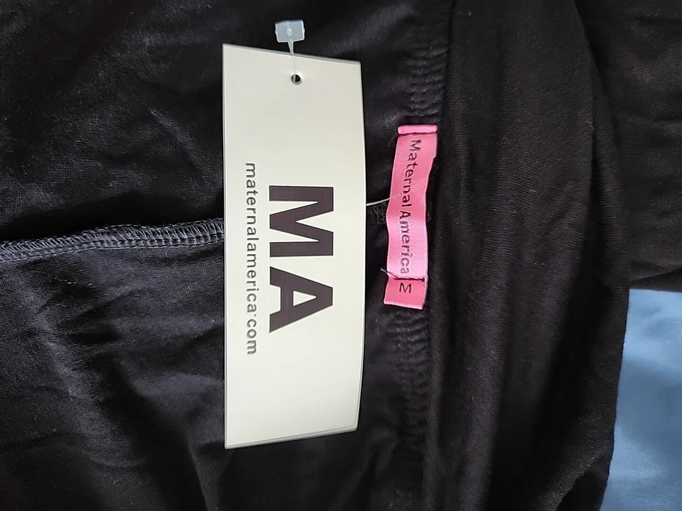 NWT Maternal America Pregnancy Maternity Lounge Pants Black Size M Made In USA - Image 4 of 4