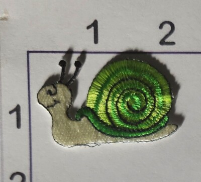 1.75'' Green Back Snail Patch Embroidered Iron On Applique