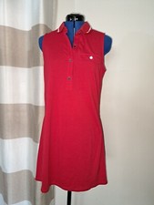 Michael Kors Woman’s Dress Medium Red Polo Tank Sleeveless Button Logo Pocket