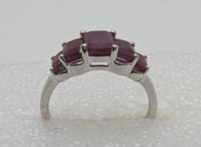 Sterling Silver 925 5 Gem Ruby Ring Size 8.75