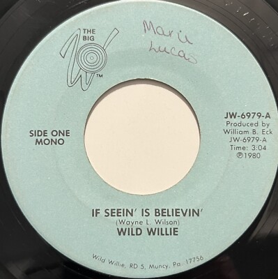 WILD WILLIE - If Seein Is Believin / Saturday Nite 45rpm 1980 Private PA Country
