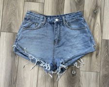 SHEIN Blue Denim Cut Off Blue Jean Shorts Women  s Medium