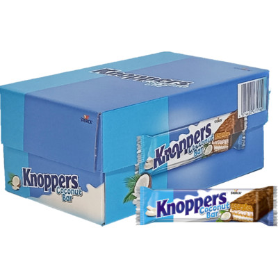 Full Box Knoppers Coconut Bar Wafer Milk Coconut Peanut Cream Milk Chocolate