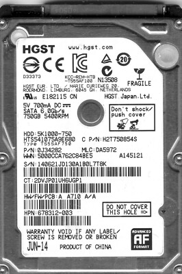 MAC OSX  EL CAPITAN PRELOADED On A LOW HOURS 750GB Hard Drive 2.5'' - Macbook/Pro
