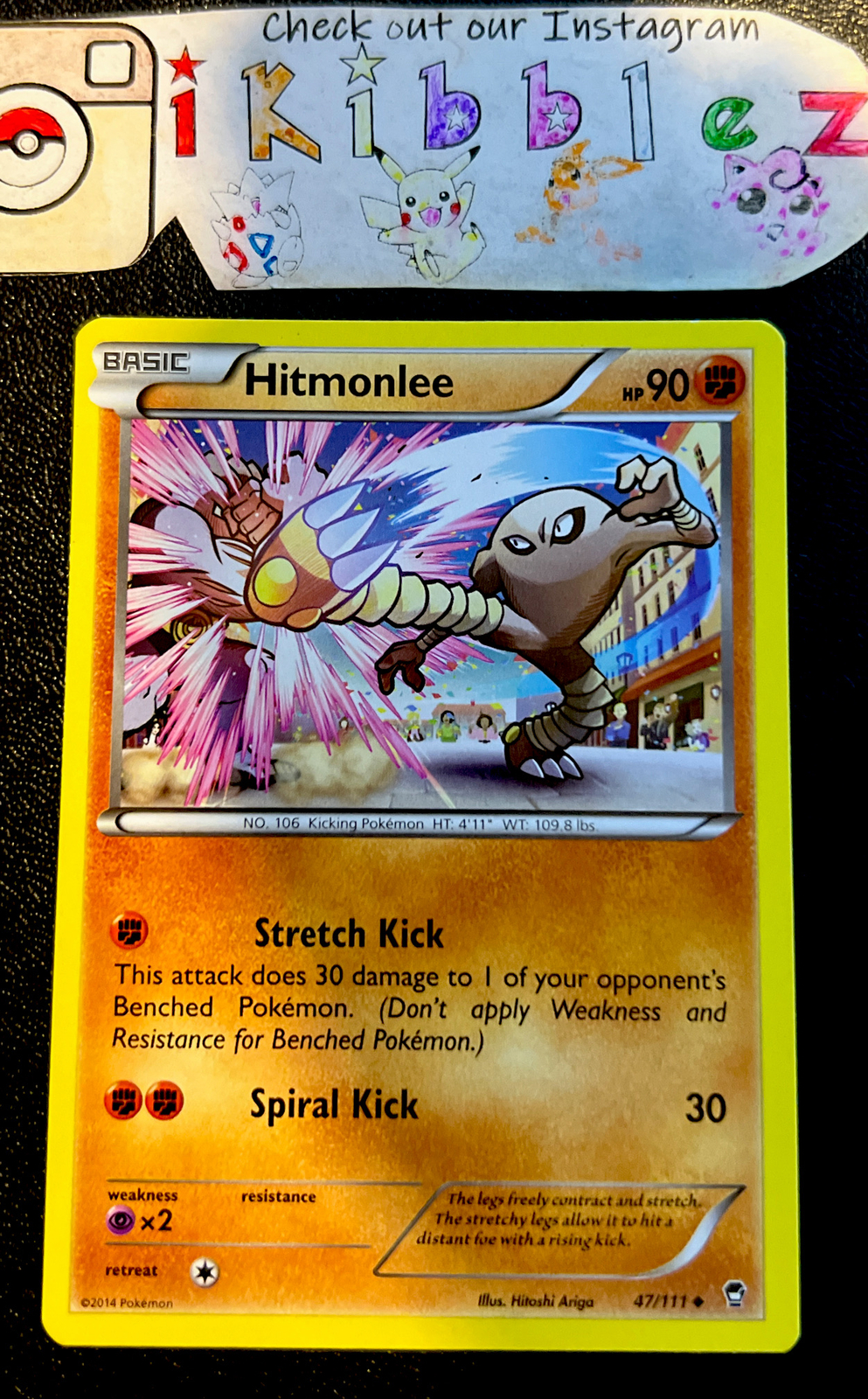 Hitmonlee 47/83 NM Non Holo Rare MISCUT OFC Generations Pokémon Card!