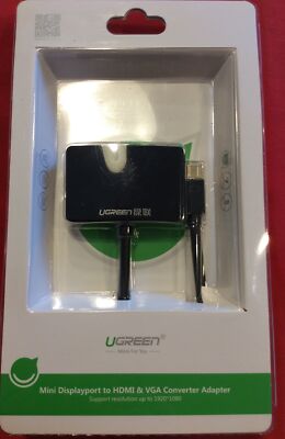 Mini Displayport To HDMI & VGA Converter Adapter.  UGreen.  New