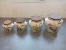Lot de 4 pots à épices anciens motif fleurales