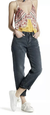 We The Free People Universal Button Fly Boyfriend Jeans Women's Size 25 EUC