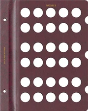 Whitman Prestige™ Coin Album - Nickels Blank Page - 30 Openings - Burgundy