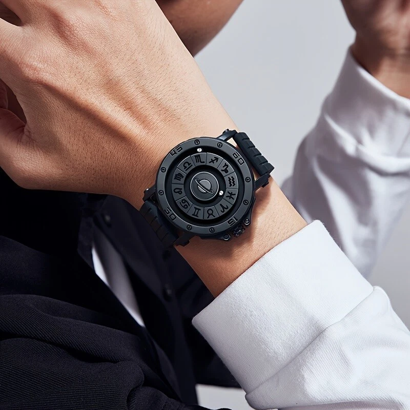 DOM New Designer Men's Watch Magnetic Ball Wristwatch Waterproof Stainless Steel - Image 4 of 4